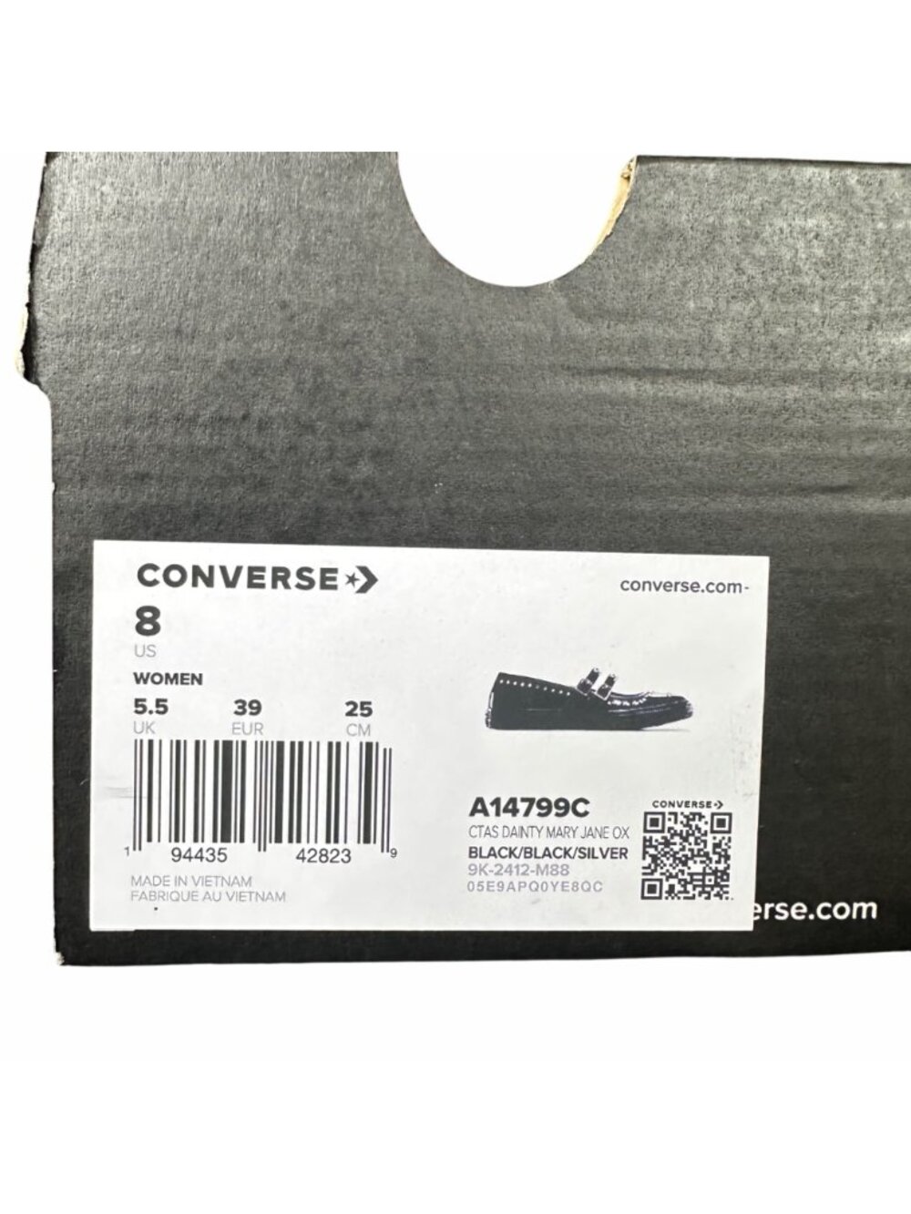 ⭐Converse Chuck Taylor Dainty Mary Jane Sz 8 Women's shoes Studded Black A14799C - Picture 9 of 11